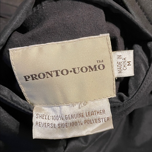 GUC- Pronto Uomo Reversible Classic Black Leather Jacket - Picture 11 of 11